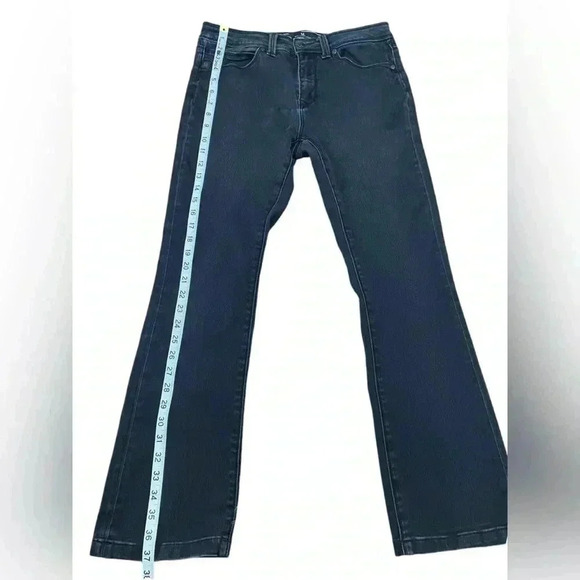 Mélanie Lyne, Designer Flared Leg Black Jeans Sophisticated Fit, Size 29 - Picture 7 of 9